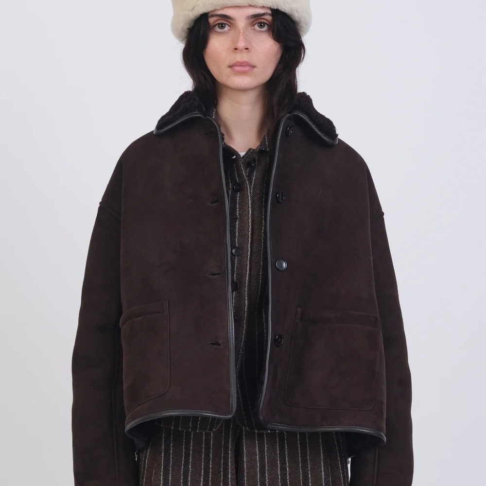 Dark Brown Shearling Jacket